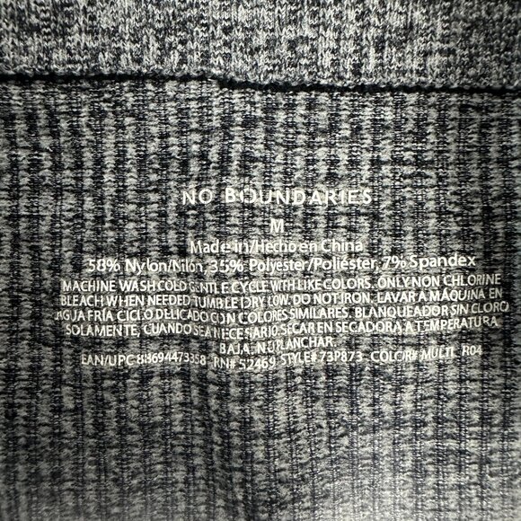 No Boundaries Womens Gradient Ribbed Crop Top M Gray/White/Neon Yellow Stretch - Picture 4 of 4